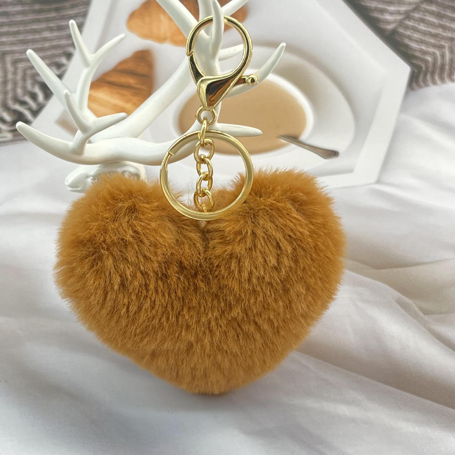Wholesale Plush Peach heart keychain
